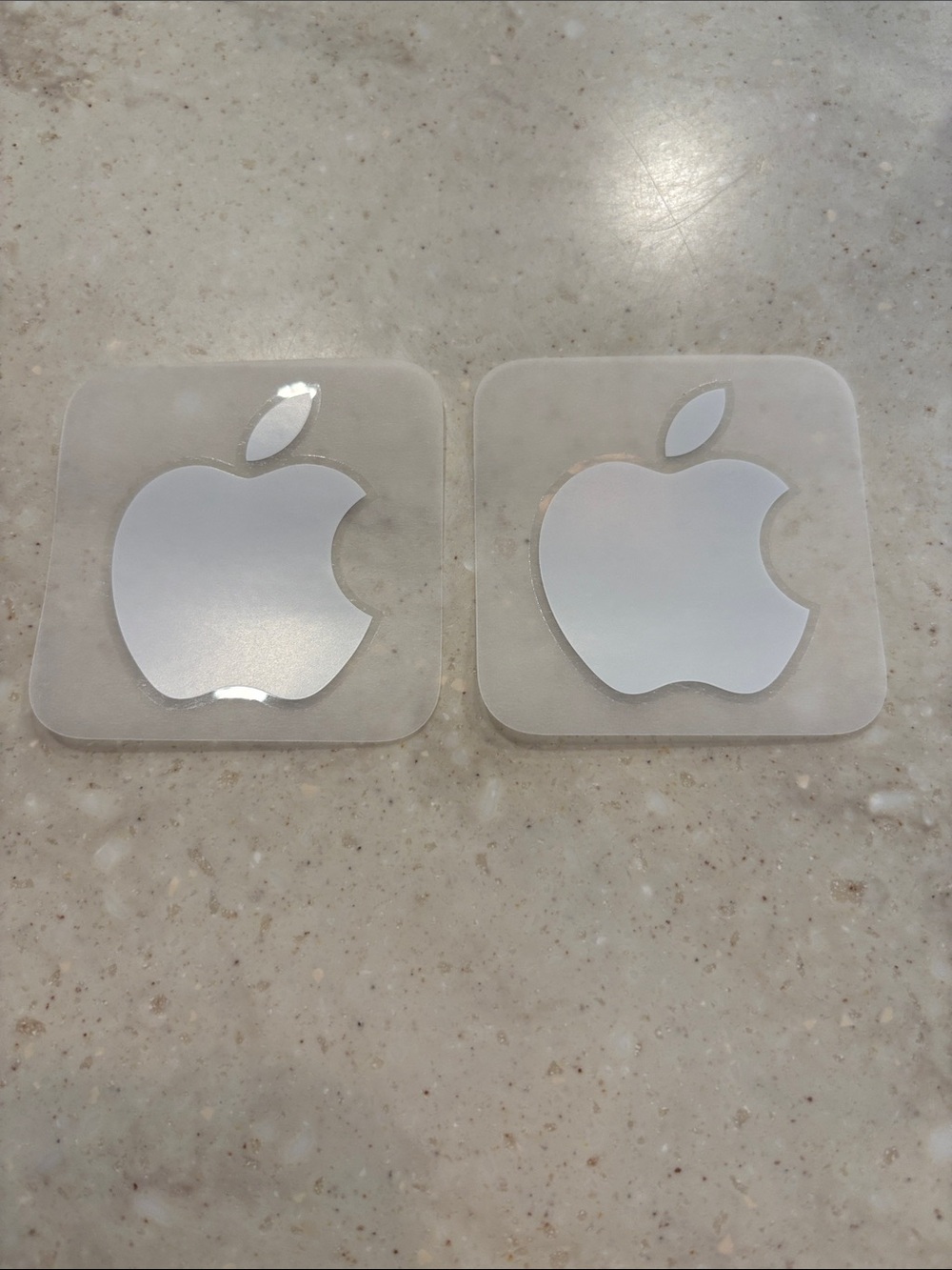 Apple White Logo Sticker Pair